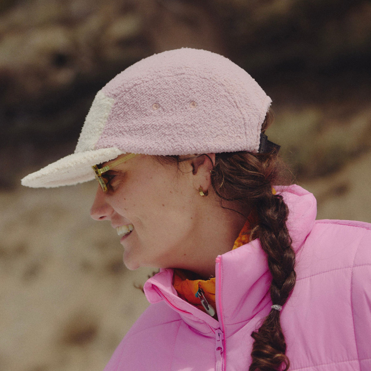 Printed Fleece Art 5 Panel Hat / Color-Petal
