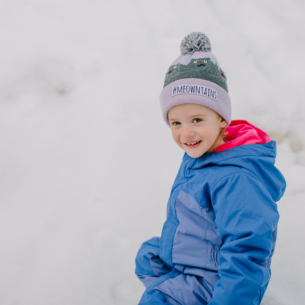 Kids #meowntains Pom / Color-Sea Green