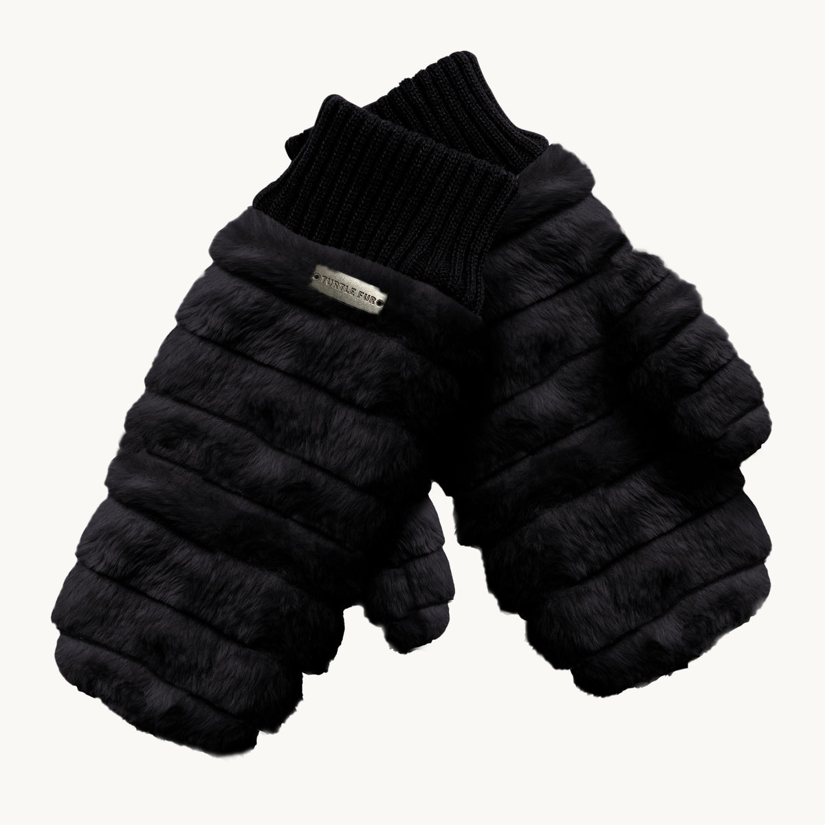 Faux Fur Mittens / Color-Black