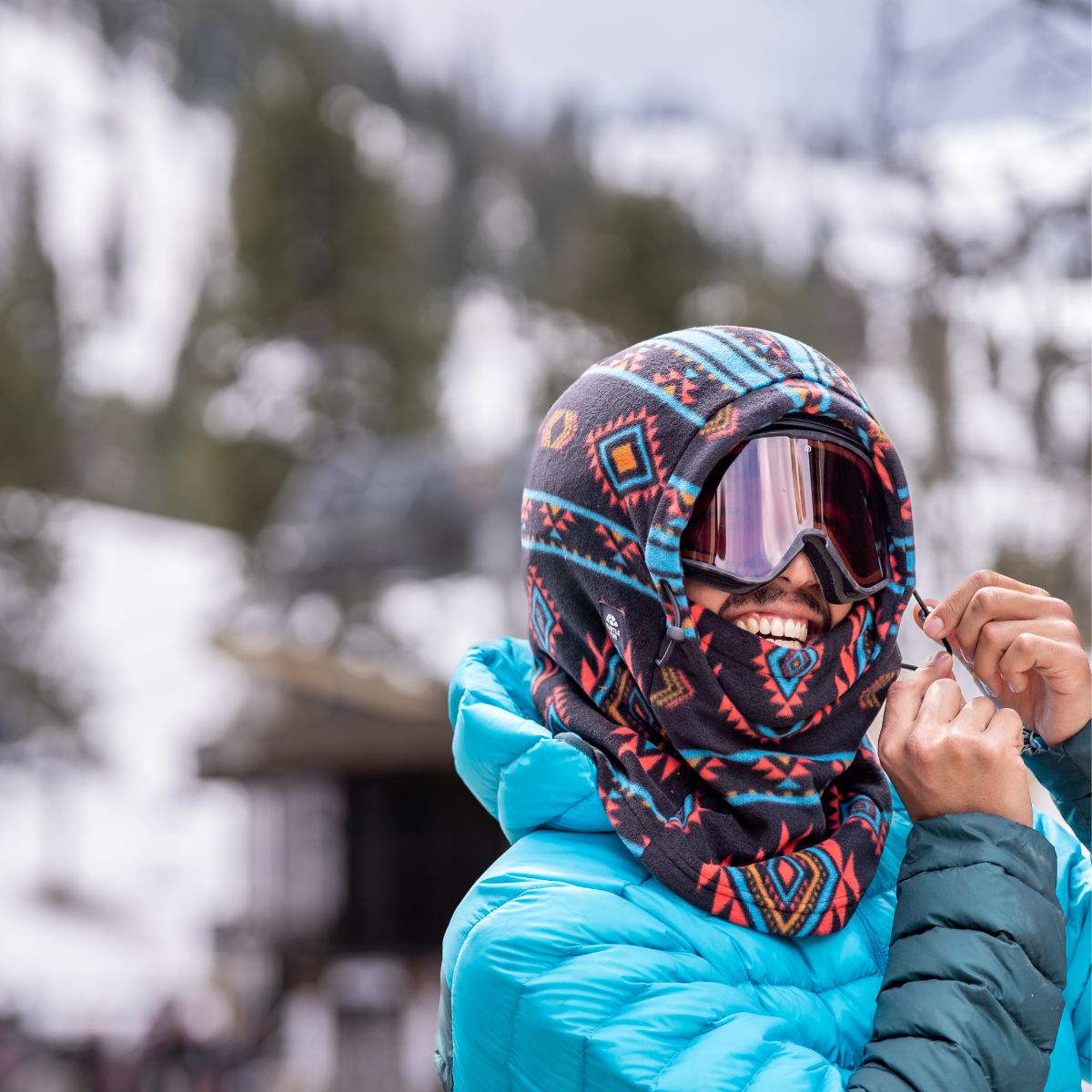 Printed Fleece Overhood / Color-Mesa Sky