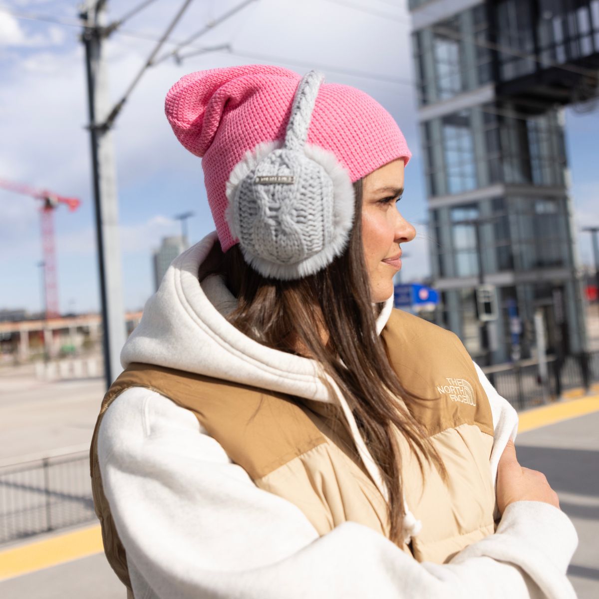 Ear Muffin Faux Fur Lined Earmuffs / Color-Sage