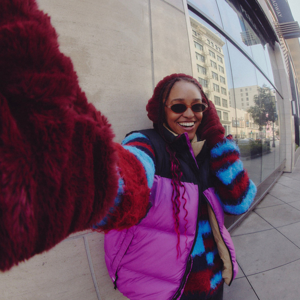 Faux Fur Ear Muff / Color-Wine